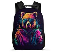 TPISLI Panda Design Daypack for Boys Primary School, Animal Print Backpack 8-12 Years, Durable School Bag, Sturdy Handle, Outdoor Travel, Day Trips