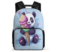 TPISLI Panda Design School Backpack for Girls Boys Year 2-5 Animal Print School Bag Year 3-6 Girls Boys, Soft Felt Details Side Pockets Travel Daily Use