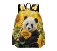 TPISLI Panda Schoolbag Kids 7-11 Year Olds Sunflowers Panda School Backpack Girls 7-11 Year Olds Durable Cool 16.5 Inch Laptop Daypack School Years 3-6 Daily Use