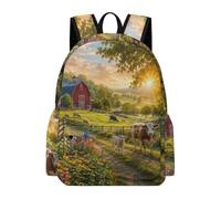 TPISLI Pastoral Scenery Backpack Girls Age 8 Landscape Book Bag Boys 7-11 Year Olds Modern Durable 16.5 Inch Laptop Schoolbag Outdoor Day Trips Back to School Gift