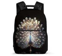 TPISLI Peacock Backpack for Boys Girls Primary Age 6-11 Animal Theme Daypack for Boys School Years 1-4, 1680D Fabric Soft Felt Details Outdoor Day Trips