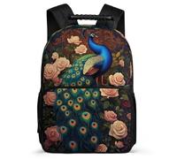TPISLI Peacock Daypack School Years 1-4 for Boys Girls Year 3-6 Animal Peacock Rucksack Boys Girls, Adjustable Straps Padded Back Back to School Gift