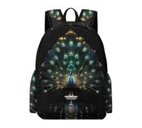 TPISLI Peacock Design Bookbag Students Year 4 Animal Rucksack Girls School Years 4-8 Durable Cool 11.6 Inch Laptop Daypack Secondary School Hiking Travel Use