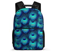 TPISLI Peacock Illustration School Backpack for 5 to 10 Years for Girls, Animal Design Daypack Students, Lightweight Bag, Side Pockets, Padded Back, Travel Daily Use