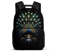 TPISLI Peacock Motif Backpack for Girls Boys for 5 to 10 Years, Peacock Animal School Bag Students, Lightweight Rucksack, Side Pockets, Padded Back, Travel Daily Use