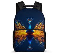 TPISLI Peacock Motif School Backpack Primary Classes for Girls Primary Age 6-11 Animal Pattern Daypack Kids and Teens, Adjustable Straps Sturdy Handle School Travel