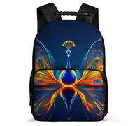 TPISLI Peacock Pattern Backpack for Girls Boys Primary Age 6-11 Animal Print Rucksack for Children Primary Classes, Sturdy Handle Side Pockets Back to School Gift
