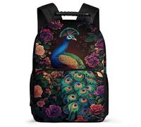 TPISLI Peacock Rucksack for Kids and Teens 7-11 Year Olds Animal Theme Bookbag for Kids and Teens Primary School, Sturdy Handle Lightweight Short Trips