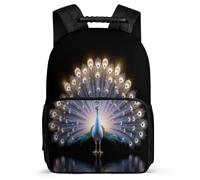 TPISLI Peacock Rucksack for Students 6-11 Years Animal Print Rucksack for Kids and Teens Primary School, Soft Felt Details Lightweight Back to School Gift