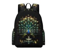 TPISLI Peacock Rucksack Teens 12-16 Year Olds Animal Peacock Book Bag Girls Year 9 Modern Durable 15.6 Inch Laptop Rucksack Junior School Hiking Day Trips Travel Use