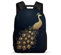 TPISLI Peacock School Backpack for Boys Primary Classes Animal Peacock Bookbag Year 3-6 Children, Soft Felt Details Adjustable Straps Daily Essentials