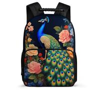 TPISLI Peacock School Backpack for Kids and Teens Junior School Animal Peacock Rucksack Primary Age 6-11 Kids, Padded Back Soft Felt Details Birthday Gift