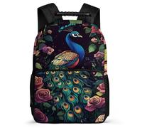 TPISLI Peacock School Backpack for Kids and Teens School Years 2-5 Animal Peacock Rucksack for Kids and Teens Year 2-5, Sturdy Handle Durable Daily Essentials