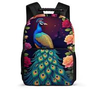 TPISLI Peacock School Backpack for Kids and Teens Year 3-6 Animal Peacock School Bag 8-12 Years Girls, Soft Felt Details 1680D Fabric Outdoor Day Trips