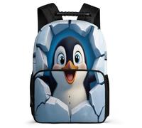 TPISLI Penguin Design Rucksack for Kids Primary School Animal Print Bookbag Primary Age 6-11 Students, Adjustable Straps Sturdy Handle Back to School Gift