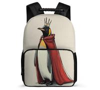 TPISLI Penguin Print School Backpack Ages 6-10 for Boys Girls, Animal Motif Daypack for Kids, Lightweight Bag, 1680D Fabric, Primary Classes, Daily Essentials