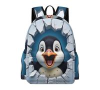 TPISLI Penguin Printed Bookbag Children Year 5 Animal Style Backpack Teens Year 9 Lightweight Durable 15.6 Inch Laptop School Backpack Junior School Hiking Day Trips