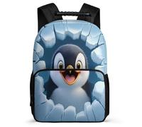 TPISLI Penguin School Backpack for Girls Boys Ages 6-10 Animal Print Rucksack for Kids and Teens Primary Classes, Side Pockets Padded Back Outdoor Day Trips