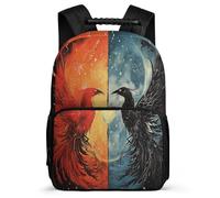 TPISLI Phoenix Viking Raven Backpack for Children School Years 2-5 Bird Print Rucksack for Boys Girls School Years 1-4, Sturdy Handle Soft Felt Details Outdoor Day Trips