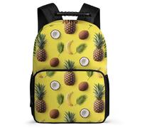TPISLI Pineapple Motif Bookbag for Kids and Teens Primary Age 6-11 Fruit Pattern Backpack for Kids School Years 1-4, Lightweight Soft Felt Details School Travel