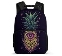 TPISLI Pineapple Pattern School Backpack for Children 7-11 Year Olds Fruit Motif School Bag for Kids and Teens Year 3-6, Side Pockets Soft Felt Details Travel Daily Use