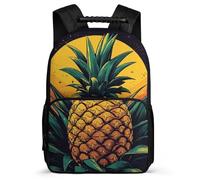 TPISLI Pineapple Print Daypack Primary Classes for Kids and Teens School Years 2-5 Fruit Pattern Rucksack Kids, Adjustable Straps Sturdy Handle Travel Daily Use