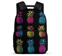 TPISLI Pineapple Printed Backpack for Boys Girls Primary School Fruit Design Bookbag School Years 2-5 Children, Soft Felt Details Lightweight Outdoor Day Trips