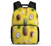 TPISLI Pineapple Printed School Backpack Year 3-6 for Children School Years 2-5 Fruit Pattern Bookbag Girls Boys, Soft Felt Details Adjustable Straps Outdoor Day Trips
