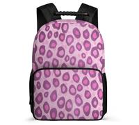 TPISLI Pink Leopard Backpack for Kids and Teens Primary School Cheetah Pink Rucksack Age 7-12 Girls, Sturdy Handle Adjustable Straps Back to School Gift