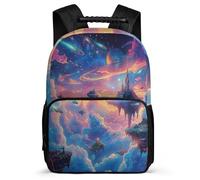 TPISLI Planet Universe School Bag for Students Primary Age 6-11 Cosmos Daypack for Boys Junior School, Soft Felt Details Side Pockets Daily Essentials