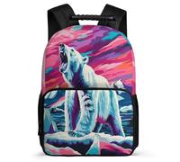 TPISLI Polar Bear Bookbag for Students Primary Classes Animal Bear School Bag Primary Age 6-11 Kids and Teens, Adjustable Straps Sturdy Handle Travel Daily Use