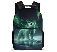 TPISLI Polar Bear Illustration School Backpack for Girls Boys Age 5-10 Animal Design Backpack for Girls Boys Primary Classes, Durable Adjustable Straps Travel Daily Use
