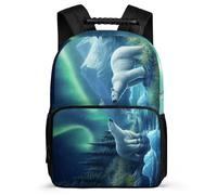 TPISLI Polar Bear School Backpack for Students Junior School Animal Design Daypack 7-11 Year Olds Boys Girls, Soft Felt Details Durable Travel Daily Use
