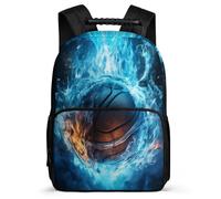 TPISLI Primary School Backpack Ice And Fire Basketball Bookbag for Boys Girls, Kids Cute Back Pack Basketball Bag Daycare Children's Rucksack School Bags for Travel