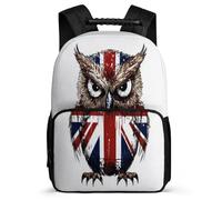 TPISLI Primary School Backpack Owl Bookbag for Boys Girls, Kids Cute Back Pack National Flag Theme Bag Daycare Children's Rucksack School Bags for Travel