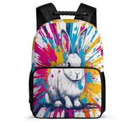 TPISLI Rabbit Backpack for Children 7-11 Year Olds Animal Bunny Daypack for Boys Primary School, Adjustable Straps Soft Felt Details Travel Daily Use