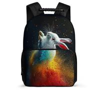 TPISLI Rabbit Motif Backpack for Children Ages 6-10, Animal Bunny Pattern School Bag for Kids, Lightweight Rucksack, 1680D Fabric, Primary Classes, Daily Essentials