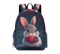 TPISLI Rabbit Motif School Backpack for Teen Girs And Boys, Rucksack Cute Animal Bunny Bookbag for 9-15 Teenage,Lightweight Students Backpacks