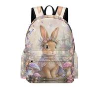 TPISLI Rabbit Schoolbag Students Ages 12-16 Animal Rabbit School Bag Girls 7-11 Year Olds Durable Cool 16.5 Inch Laptop Rucksack Primary to Secondary Travel Gift