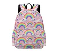 TPISLI Rainbow Pattern Backpack Boys Age 7 Colorful Rucksack Girls Ages 9-13 Fashion 15.6 Inch Laptop Rucksack School Years 3-6 Daily Use Outdoor Gift Travel Use