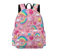 TPISLI Rainbow Pattern Bookbag Girls Age 11 Rainbows School Backpack Teens School Years 4-8 Durable Lightweight 15.6 Inch Laptop Rucksack Primary to Secondary Travel Gift