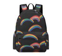 TPISLI Rainbow School Bag Teens 12-16 Year Olds Rainbows Rucksack Boys Year 9 Durable Lightweight 13.3 Inch Laptop School Bag Primary to Secondary Travel Gift