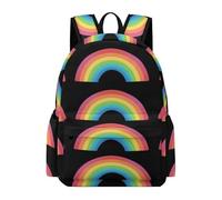 TPISLI Rainbows Bookbag Kids 7-11 Year Olds Multicoloured Backpack Teens Year 9 Durable Lightweight Autumn Trip School Bag Primary to Secondary Travel Gift Daily Carry