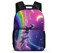 TPISLI Rainbows Horse School Bag for Children 7-11 Year Olds Animal Horse Backpack for Boys Primary School, Adjustable Straps Padded Back Outdoor Day Trips