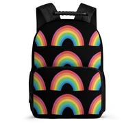 TPISLI Rainbows Rucksack Primary Classes for Girls 7-11 Year Olds Multicoloured Rucksack Kids and Teens, Padded Back Soft Felt Details Travel Daily Use