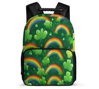 TPISLI Rainbows School Backpack for Boys Girls School Years 1-4 Clover Leaves Backpack Primary Age 6-11 Kids, 1680D Fabric Soft Felt Details Short Trips