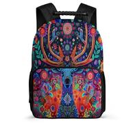 TPISLI Reindeer Theme Backpack for Boys Girls Primary Age 6-11 Elk Bookbag for Girls Primary Classes, Soft Felt Details Side Pockets Travel Daily Use