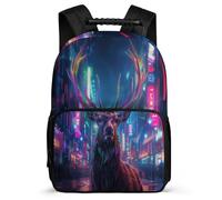 TPISLI Reindeer Theme Daypack for Children Primary School, Deer Backpack Ages 6-10, Durable School Bag, Sturdy Handle, Outdoor Travel, Day Trips