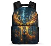 TPISLI Reindeer Theme Rucksack for Boys Primary Classes Elk Rucksack Primary Age 6-11 Girls Boys, Adjustable Straps Lightweight Outdoor Day Trips
