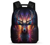 TPISLI Reindeer Theme Rucksack School Years 1-4 for Girls Boys School Years 2-5 Deer Rucksack Kids and Teens, Padded Back Side Pockets Short Trips